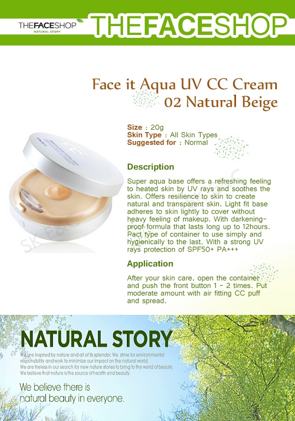 Face It Aqua UV Color Control Cream The Face Shop